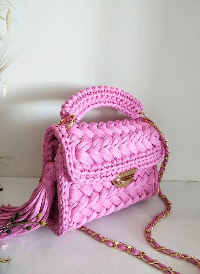 vihs Ethnic Handcrafted Sling Bag for Women Side Bag with Intricate Tassel Detailing & Chain Shoulder Strap Girls Casual Shoulder Bag for Gift Pink Occasion Crossbody Bag - Image 3